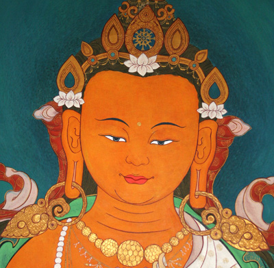 Thangka Mañjuśrī — bodhisattva înțelepciunii