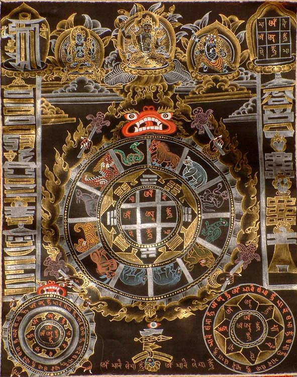 Cosmogramă Naktsi — pictură thangka autentică